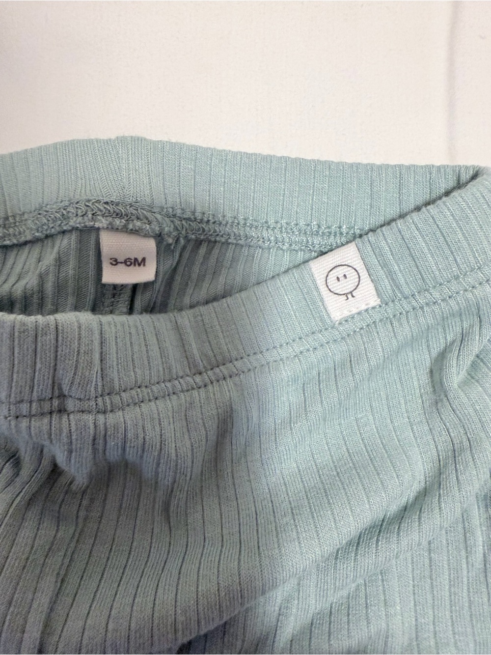 Baby Mori Ribbed Baby Leggings in Light Sage - 3-6M